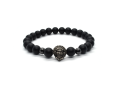 Bransoletka męska kamienie naturalne czarny onyks indianin