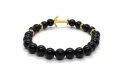 Bransoletka męska kamienie naturalne czarny onyks kotwica baltoro design