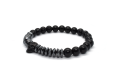 Bransoletka męska czarny onyks hematyt czaszka baltoro design
