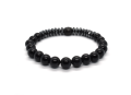 Bransoletka męska czarny onyks hematyt czaszka baltoro design