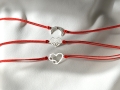 Bransoletka szczęścia na czerwonym sznurku srebrna zawieszka ażurowe serce serduszko srebro p. 925 | Baltoro Design