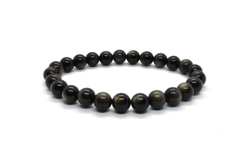 Bransoletka męska kamienie naturalne czarny obsydian