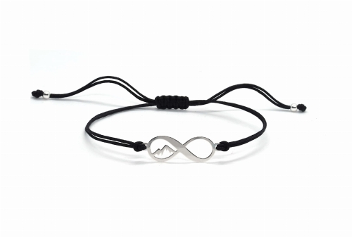 Bransoletka szczęścia srebrna na sznurku znak nieskończoności góry | srebro 925 | Baltoro Design