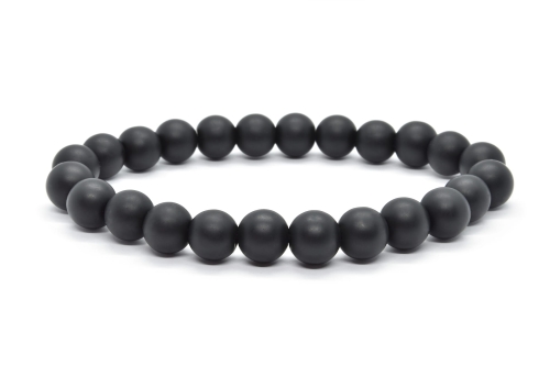 Bransoletka męska czarny matowy onyks