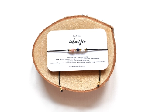 Bransoletka ochronna z kamieni naturalnych RÓWNOWAGA – ametyst, czarny onyks, pomarańczowy agat | Amulet na sznurku | Baltoro Design