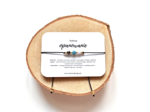 Bransoletka ochronna na OPANOWANIE z kamieni naturalnych OPANOWANIE - apatyt, chalcedon, hematyt | Amulet na sznurku | Baltoro Design