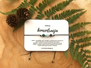 Bransoletka ochronna KONCENTRACJA z kamieni naturalnych – sodalit, apatyt, lapis lazuli | Amulet na sznurku | Baltoro Design