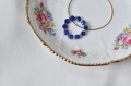 Pierścionek elastyczny z naturalnych kamieni lapis lazuli srebro | Baltoro Design