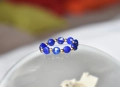 Pierścionek elastyczny z naturalnych kamieni lapis lazuli srebro | Baltoro Design