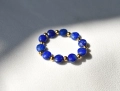 Pierścionek elastyczny z naturalnych kamieni lapis lazuli srebro | Baltoro Design