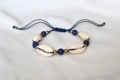Bransoletka z muszelkami i lapis lazuli naturalnymi kamieniami na sznurku Baltoro Design