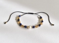 Bransoletka na sznurku z perłą kamienie naturalne: cytryn, lapis lazuli, hematyt | Baltoro Design