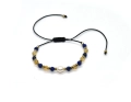 Bransoletka na sznurku z perłą kamienie naturalne: cytryn, lapis lazuli, hematyt | Baltoro Design