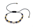 Bransoletka na sznurku z perłą kamienie naturalne: cytryn, lapis lazuli, hematyt | Baltoro Design