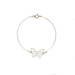 Damska bransoletka na łańcuszku srebrna celebrytka srebro p. 925 origami motyl